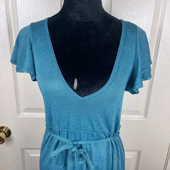 Michael Stars Short Sleeve Tie Waist Midi Dress One Size Fits All - Picture 5 of 8